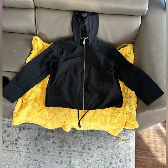 Black Michael Kors jacket🖤MK LOGO windbreaker gold zipper black zip up hoodie - Picture 7 of 14
